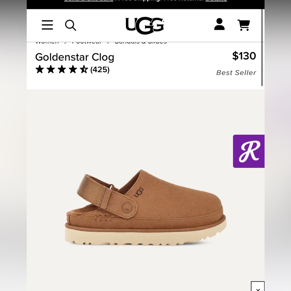 Ugg goldenstar clog In chestnut